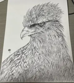 鷹の絵画 水彩画 額装アート - メルカリ