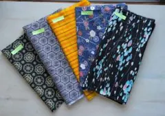 和柄プリント生地セット 5枚