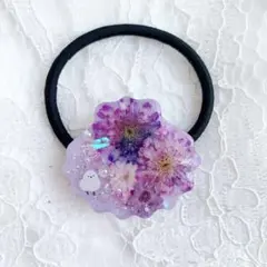 桜のヘアゴム(六角形) レジン - メルカリ