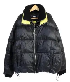 ZARA ザラ リブ衿 レイヤードデザイン オーバーサイズ 中綿ジャケット