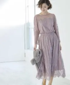 ワンピース　ロペピクニック パーティドレス ラベンダー色 Ｍサイズ