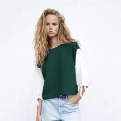 ZARAバルーンスリーブシャツ