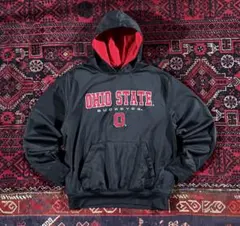 USA古着 カレッジロゴ プルオーバー パーカー ブラック XL