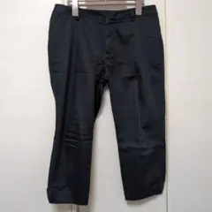 股下52 7分丈ブラックカジュアルパンツ