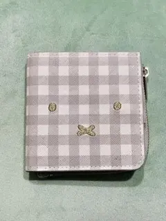 ミッフィー 二つ折り財布 グレー チェック