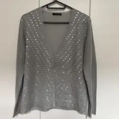 【4月末迄】ANNE KLEIN グレー Vネックカーディガン薄手のサムネイル