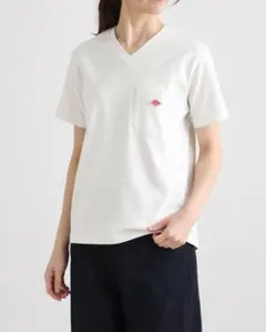 【美品】DANTONダントン ポケットＴシャツ 天笠コットン ホワイト 34のサムネイル