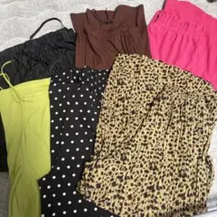 GU 等ワイドプリーツ カジュアルパンツ セット L 〜LLサイズ