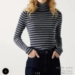 送料込☆試着のみ UNIQLO☆メリノリブタートルネックセーター