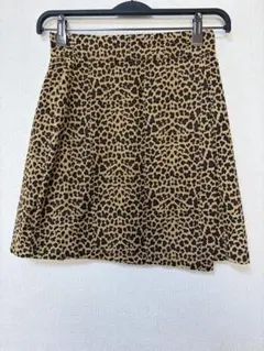 ヒョウ柄ミニスカート ウエストゴム入り