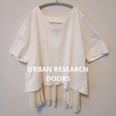 URBAN RESEARCH DOORS レイヤードプリーツ切替 半袖カットソーのサムネイル