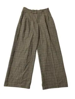 【美品】GU チェック柄ワイドパンツ 秋冬用