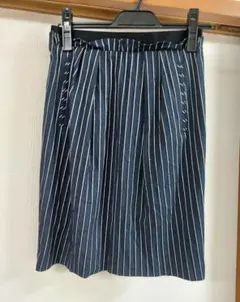 UNTITLED　ストライプ柄タイトスカート　ネイビー　M