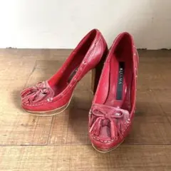 DIANA フリンジ付き赤ハイヒール 24cm