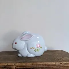 【昭和　レトロ】うさぎ　しゃもじたて　花瓶　ベース　インテリア　日本製のサムネイル