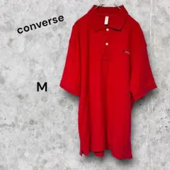 converse コンバース　ポロシャツ　赤　大きめMサイズ　コットン　古着のサムネイル