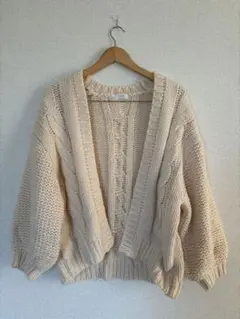 ローリーズファーム　ハンドニット　カーディガン　アイボリー