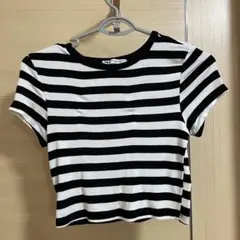 【匿名配送】ZARA 半袖ストライプTシャツ Mのサムネイル