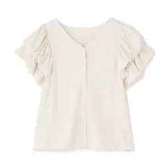 【ナチュラルビューティベーシック】《新品》ボリュームバルーンスリーブブラウス