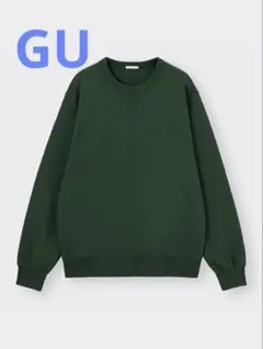 GU ダークグリーン クルーネック トレーナー