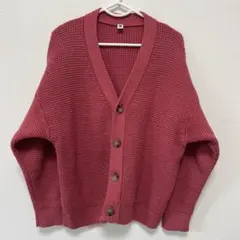UNIQLO 120 ピンク Vネックカーディガン 4ボタン