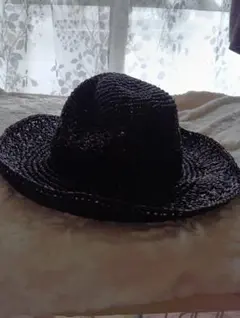 AZUL 黒 ストローハット
