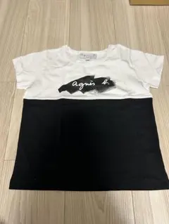 agnès b. Tシャツ 4歳 ホワイト/ブラック