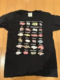 寿司デザイン Tシャツ Sサイズ 黒
