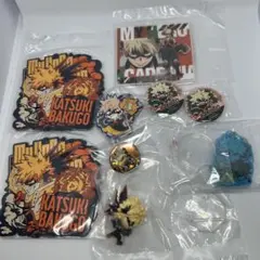 ヒロアカ　ラバーキー　アクスタ　缶バッジ　ミニフィギュア　爆豪勝己9個セット