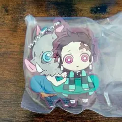 竈門炭治郎&嘴平伊之助　鬼滅の刃 キャラばんちょうこう漆ノ型　ラバーマスコット