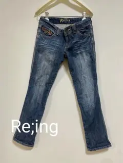 Re;ing ジーンズ デニム スキニー ショート丈 アンクル丈