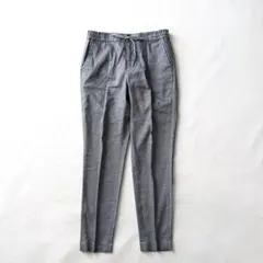 バンヤードストーム リネン混 テーパードパンツ センタープレス ウエストゴム入り
