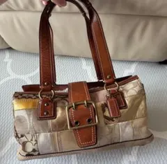 正規品 COACH コーチ パッチワーク ターンロック バッグ 10816 - メルカリ