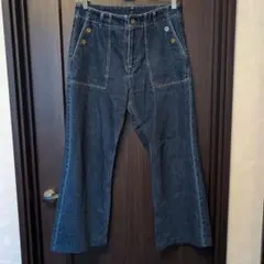 ブーツカットデニム ダークブルー 2ボタン