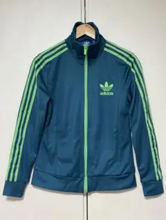 adidas グリーン モノグラム トラックトップ - メルカリ