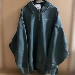 Nike ダークグリーン ジッパー付きトレーナー