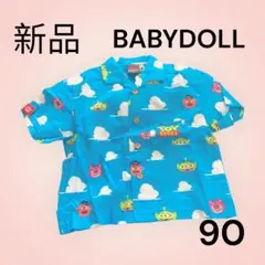新品　BABYDOLL トイストーリー　ビットマップ柄シャツ　アロハ　90