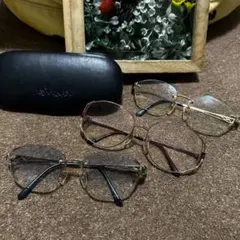 ヴィンテージ　イヴサンローラン YSL 度入りメガネフレーム 3点セット