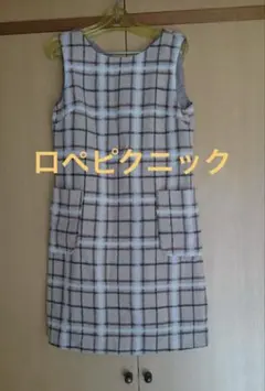 ROPÉ PICNIC チェック柄ワンピース 38☆ウール混ジャンスカ　秋冬春