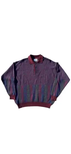90s VINTAGE イタリア製 総柄ニット プルオーバーニット 極上 希少