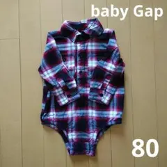 baby Gap　ロンパース　80　チェック　長袖　秋冬