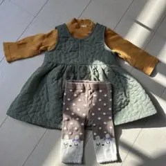 にこにこ様専用@オリーブグリーン ジャンパースカート