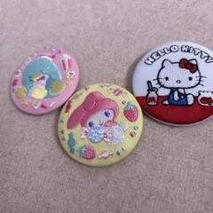 サンリオ　刺繍缶バッジ　3点セット