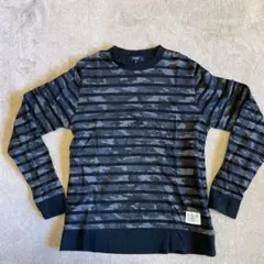 ビームス　迷彩黒ボーダー　薄手スウェット　M