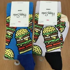 新品　2足セット　ハンバーガー柄ソックス 36-40サイズ