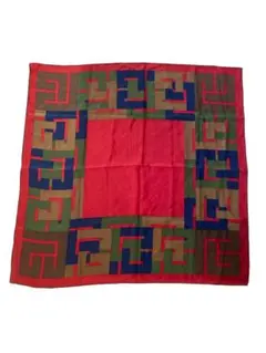 Pierre balmain幾何学模様 シルクスカーフ 76cm