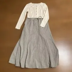 ロングワンピース チェックナチュラル　ナチュラルビューティーベーシック