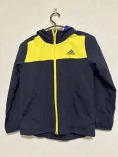 adidas AEROREADY フード付きジャケット ネイビー イエローのサムネイル