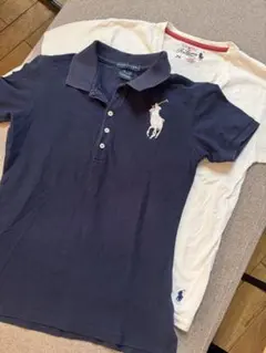 ネイビー ポロシャツ 左胸ロゴ刺繍2枚セット