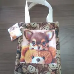 チワワちゃんパネル(ハンドメイド)トートバッグ